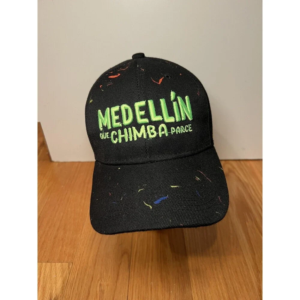 Medellín Que Chimba Parce Hat Cap Strap Back One Size Black City Souvenir Mens